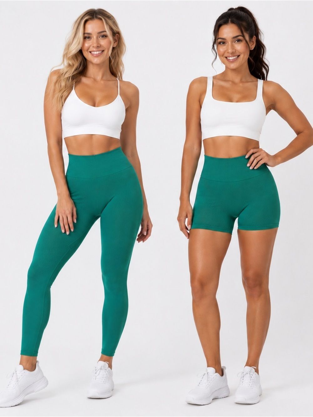 BUNDLE Ribbed Seamless Workout Leggings and Shorts. Size Medium